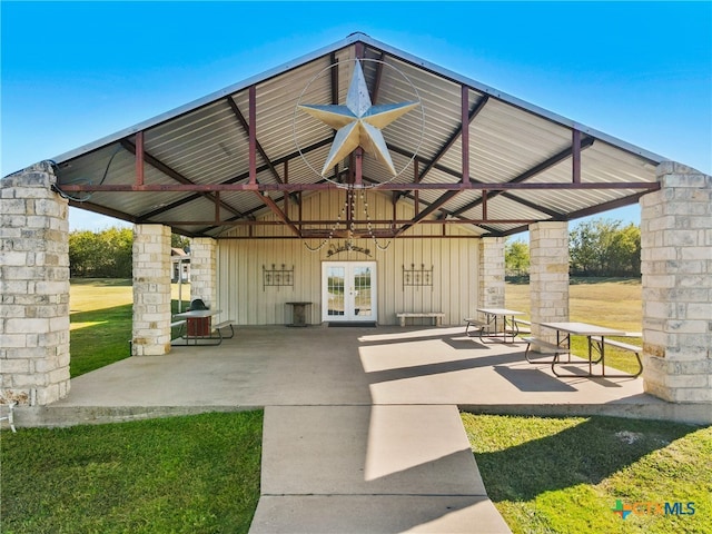 view of patio with french doors