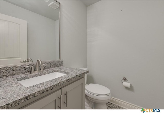 bathroom with toilet and vanity