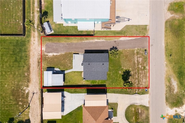 1113 W Port Dr, Port Mansfield, TX 78598 - aerial overview of property's location featuring property parcel outlined