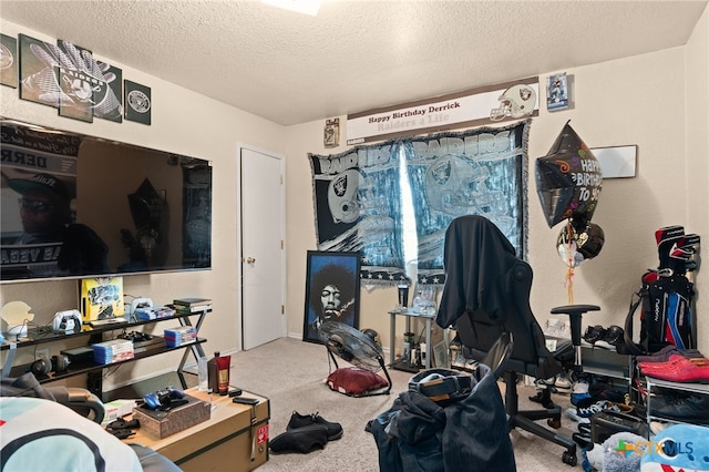 4509 Mattie Dr Unit A-D, Killeen, TX 76549 - carpeted living area featuring a textured ceiling