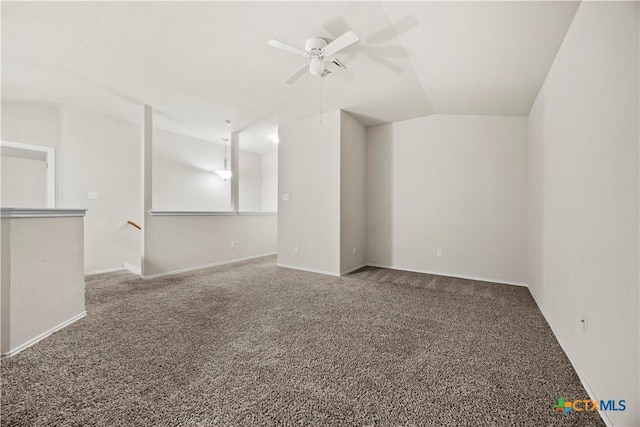 703 Curtis Dr, Killeen, TX 76542 - empty room featuring carpet floors, ceiling fan, and vaulted ceiling