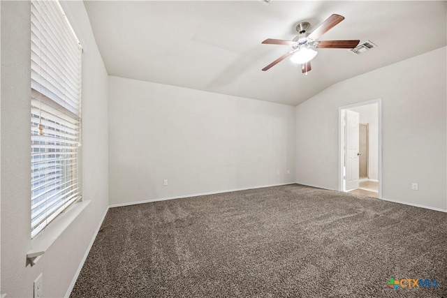 703 Curtis Dr, Killeen, TX 76542 - carpeted spare room with vaulted ceiling and ceiling fan