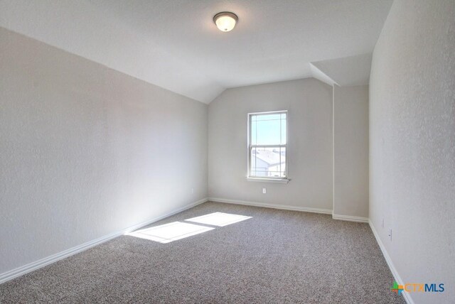 additional living space with carpet and lofted ceiling