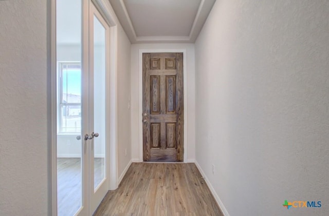 entryway with light wood-type flooring