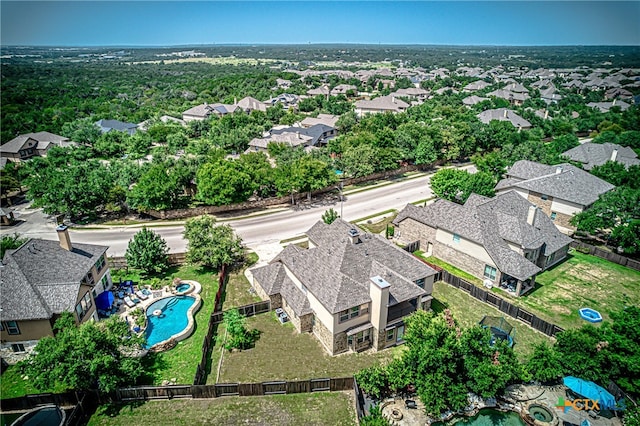 aerial view featuring a residential view