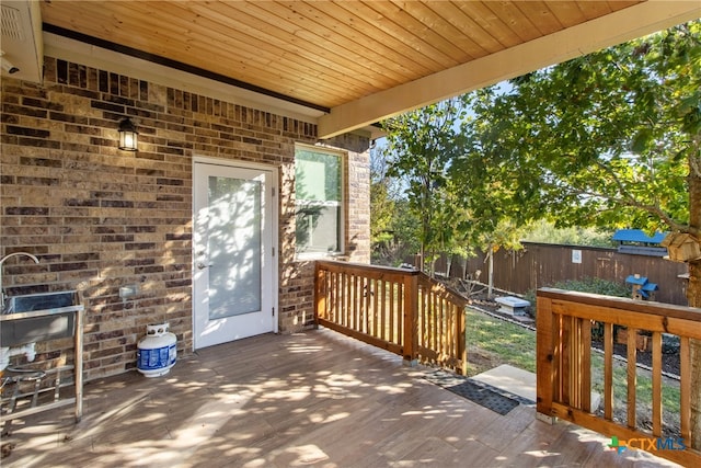 view of patio / terrace with a deck