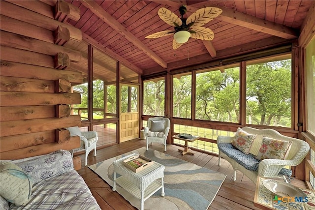 421 Thurman Rd, San Marcos, TX 78666 - sunroom featuring ceiling fan and an outdoor living space
