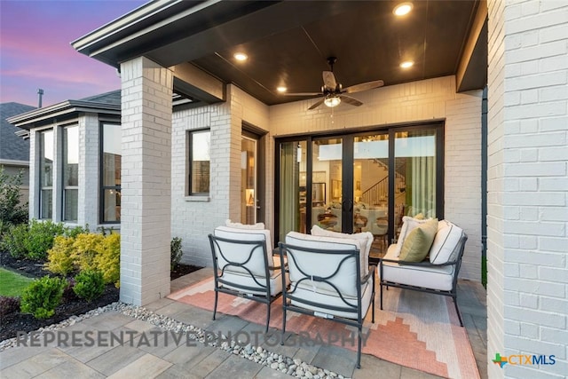 225 Dycus Bnd, Liberty Hill, TX 78642 - view of patio / terrace featuring a ceiling fan