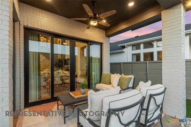 225 Dycus Bnd, Liberty Hill, TX 78642 - view of patio with ceiling fan