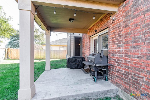 view of patio featuring grilling area