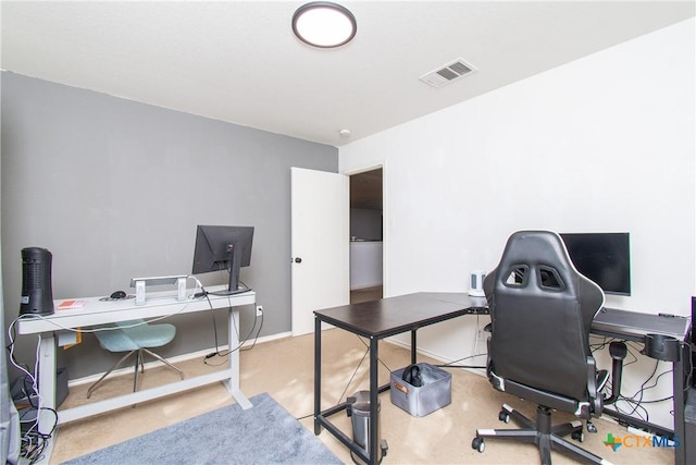 home office featuring carpet floors