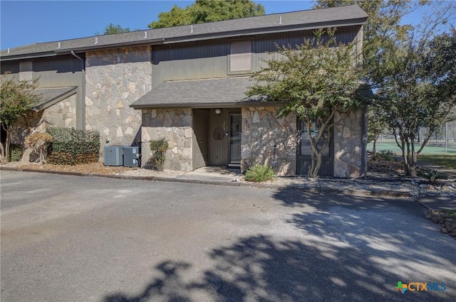 view of front of house with central AC unit