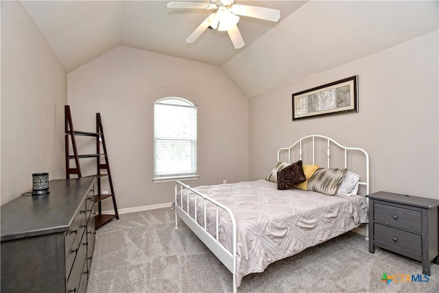 1108 Celtic Cv, Round Rock, TX 78681 - bedroom with vaulted ceiling, light carpet, and a ceiling fan