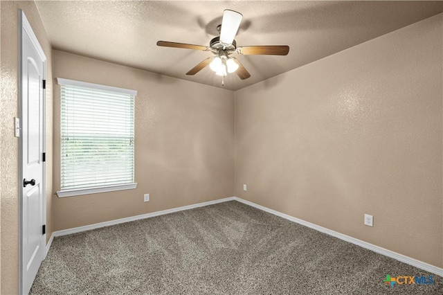 1722 Shadow Canyon Dr, Temple, TX 76502 - empty room with a ceiling fan, carpet, and a textured ceiling