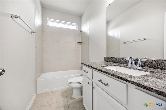 1041 Lakeway Crossing Dr, Temple, TX 76502 - bathroom featuring vanity, toilet, bathtub / shower combination, and tile patterned floors