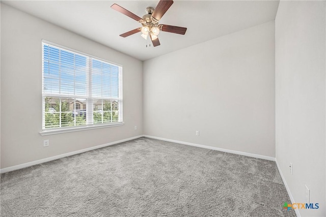 1041 Lakeway Crossing Dr, Temple, TX 76502 - empty room with baseboards, carpet flooring, and a ceiling fan