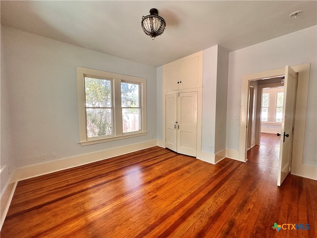 interior space with hardwood / wood-style flooring