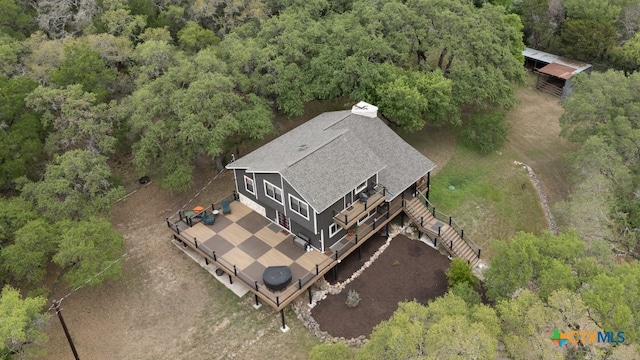 805 Sunrise Trl, Spring Branch, TX 78070 - view of subject property with a heavily wooded area