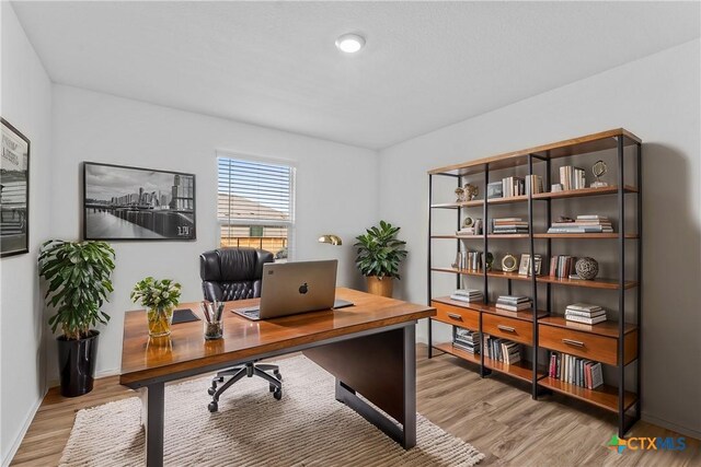 130 Carmello, Kyle, TX 78640 - home office with baseboards and light wood-type flooring