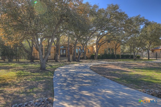 view of front facade with a front yard