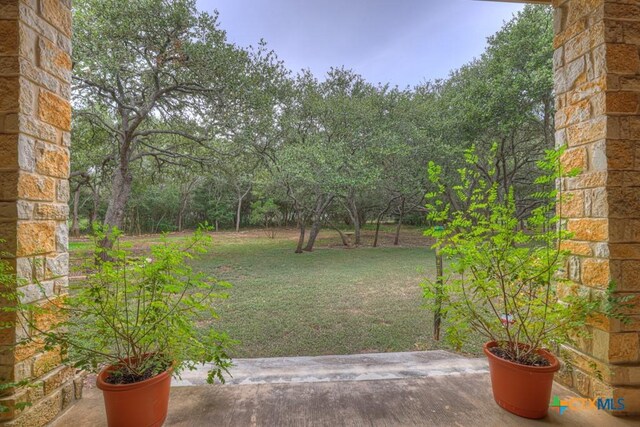 197 Falling Hls, New Braunfels, TX 78132 - view of green lawn featuring a patio