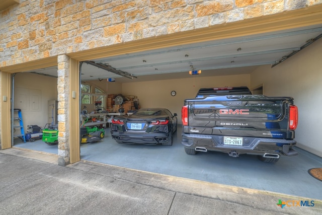 view of garage