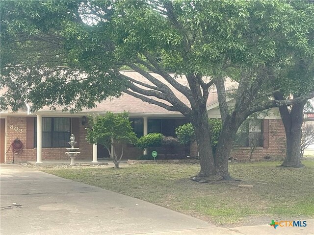 view of front of home featuring a front yard