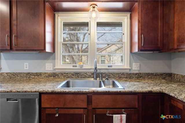 kitchen featuring stainless steel dishwasher and a sink