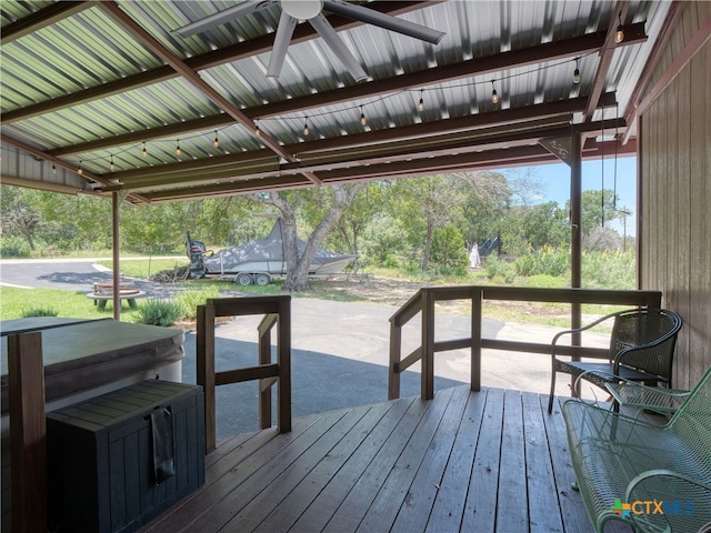 4386 Morningside Way, Canyon Lake, TX 78133 - wooden deck with a ceiling fan