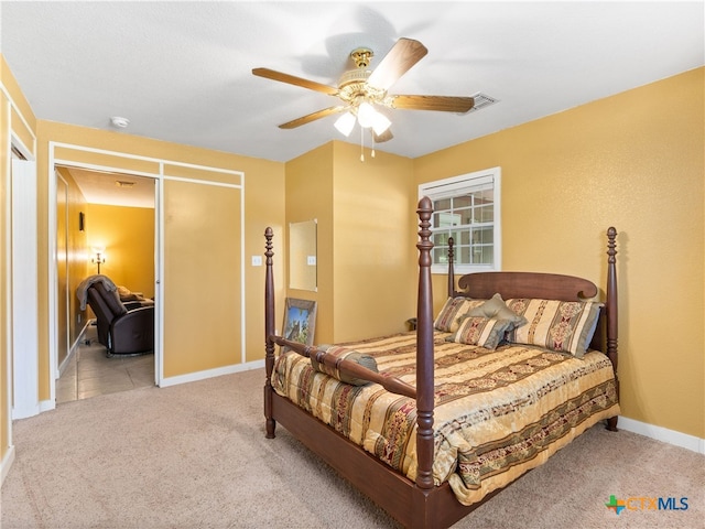4386 Morningside Way, Canyon Lake, TX 78133 - bedroom featuring carpet and ceiling fan