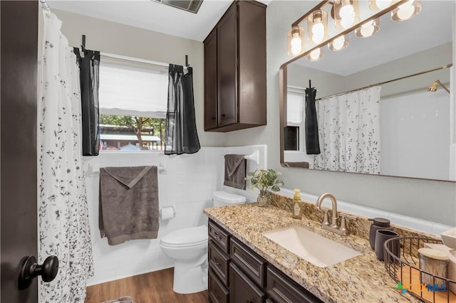 326 Riverview Rd, Mcqueeney, TX 78123 - bathroom featuring vanity, wood finished floors, and a shower with shower curtain