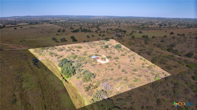 bird's eye view with a rural view