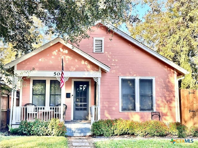 bungalow featuring a porch