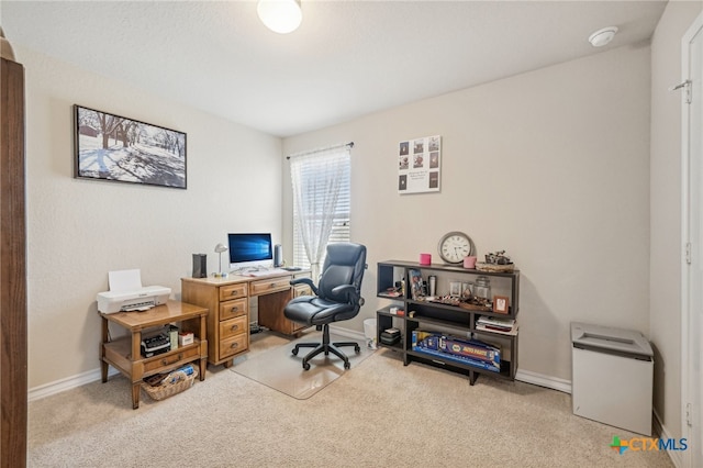 office with light colored carpet