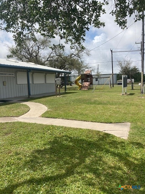 view of yard featuring a playground