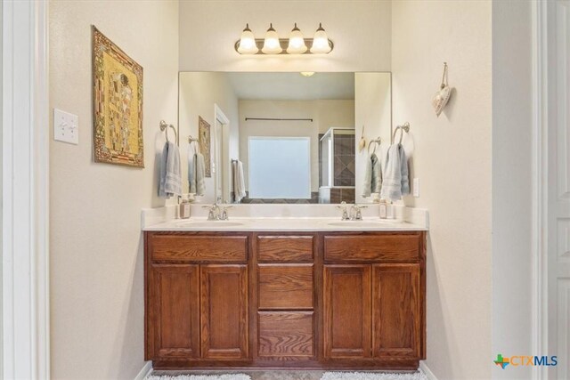 2005 Red Fox Dr, Nolanville, TX 76559 - full bathroom with a shower with door and double vanity