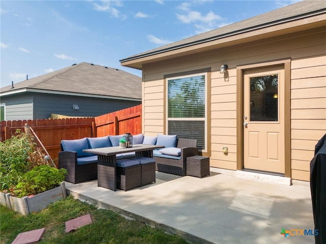 view of patio with an outdoor hangout area