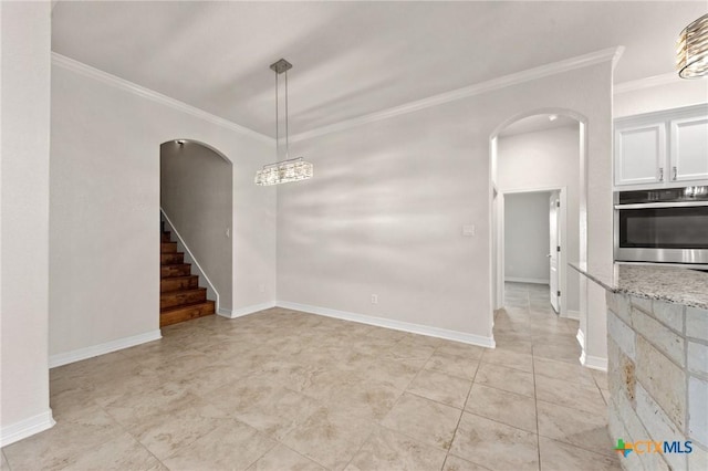 interior space featuring crown molding