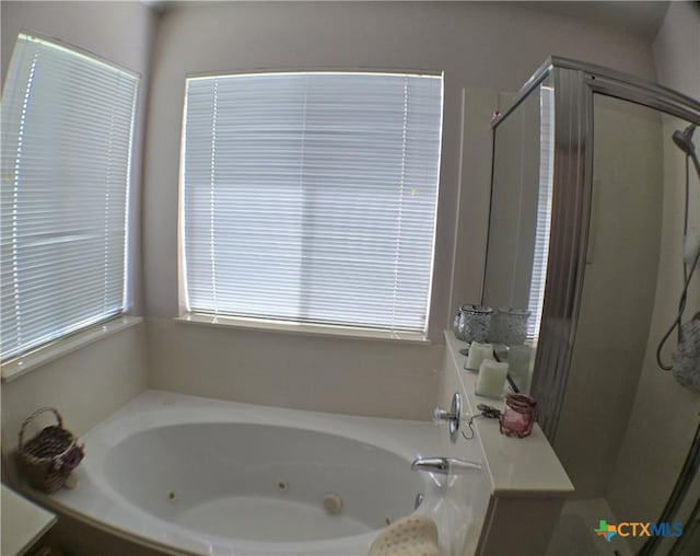 114 Quapaw Dr, Harker Heights, TX 76548 - full bathroom with a whirlpool tub, a stall shower, and healthy amount of natural light