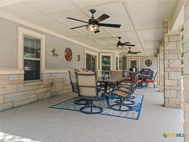 view of patio / terrace with ceiling fan