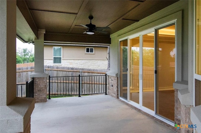 view of patio / terrace with ceiling fan