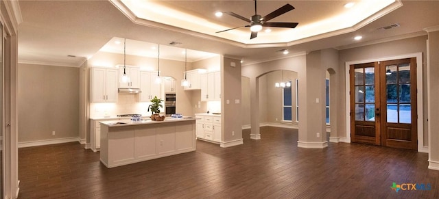 interior space featuring ceiling fan