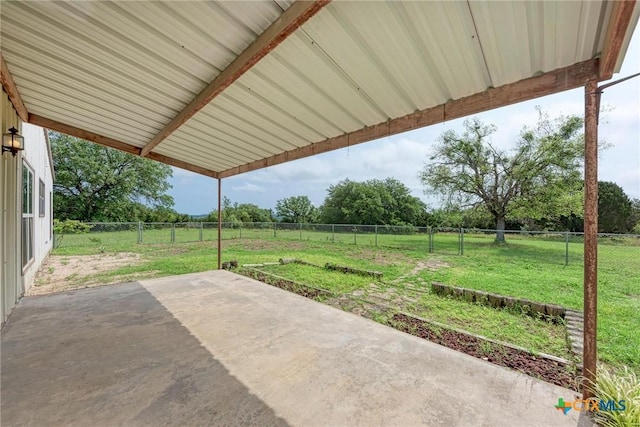 view of patio with a rural view