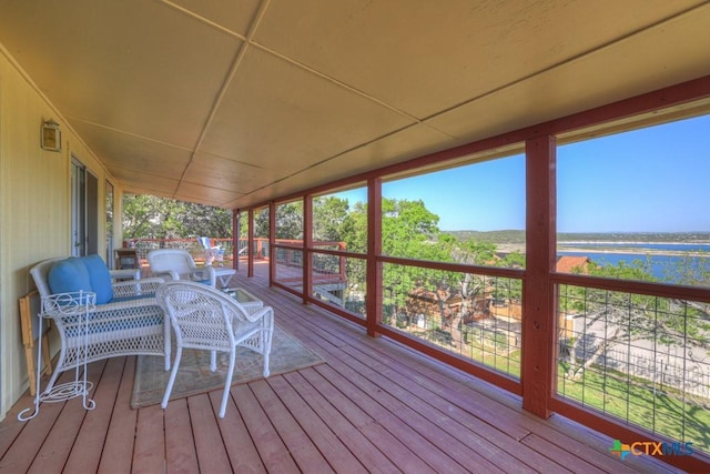 1871 Patty Dr, Canyon Lake, TX 78133 - wooden deck featuring a water view