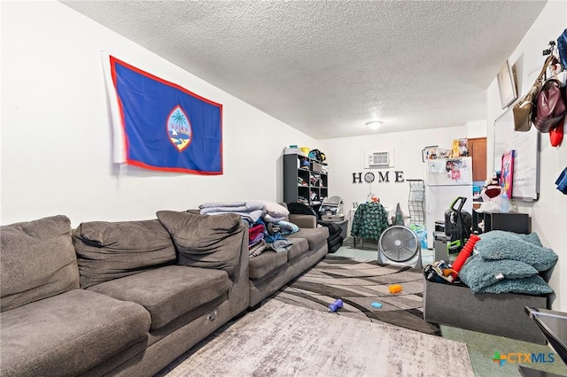 1203 Urbantke Ct Unit A-H, Copperas Cove, TX 76522 - living room with a textured ceiling and a wall mounted AC