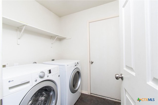 laundry room with laundry area and washer and dryer