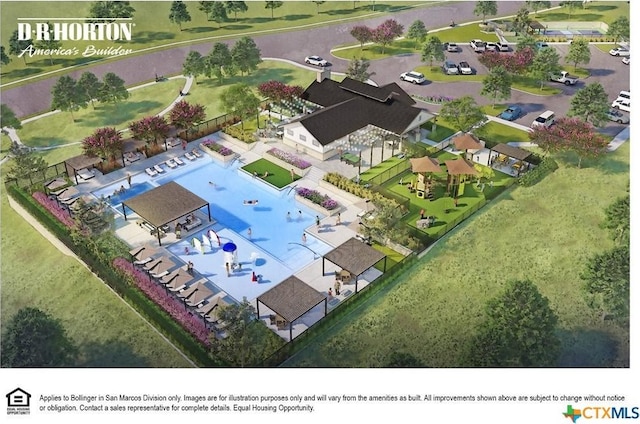 birds eye view of property featuring a residential view
