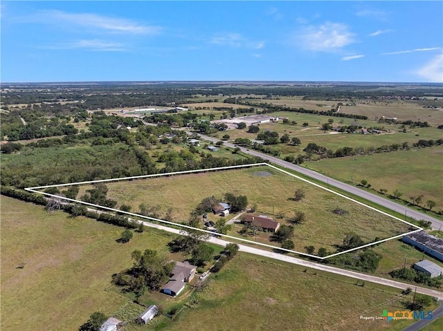 aerial view with a rural view