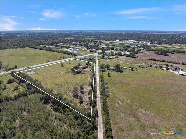 drone / aerial view featuring a rural view