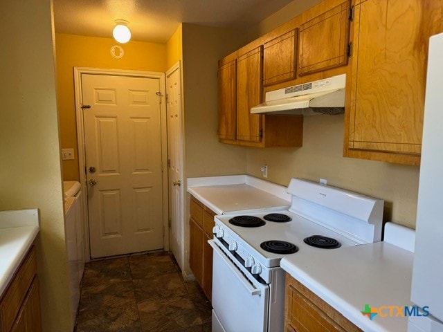 kitchen featuring white electric range